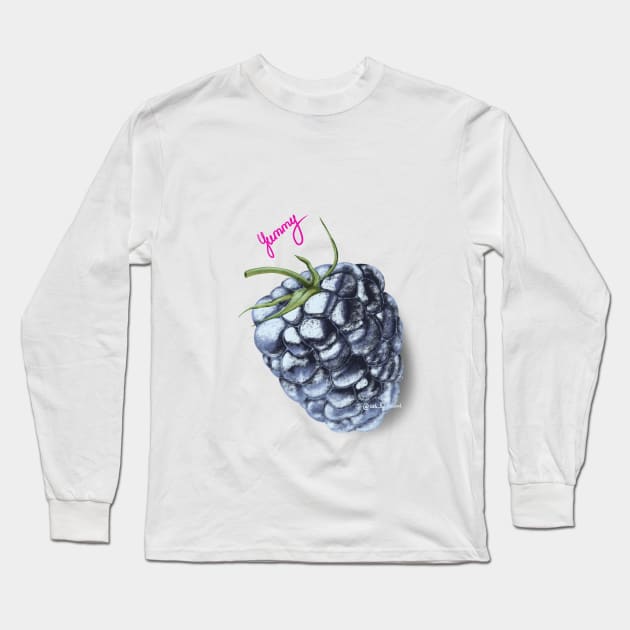 yummy blackberry Long Sleeve T-Shirt by art_by_kristal